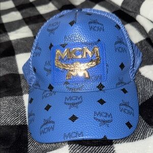 MCM Royal Blue Cap with Gold Logo